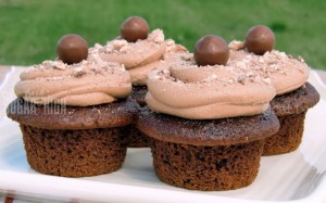 chocolate malt Whoppers Cupcakes