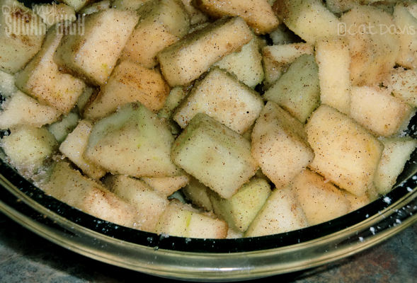 d cubed spiced apples