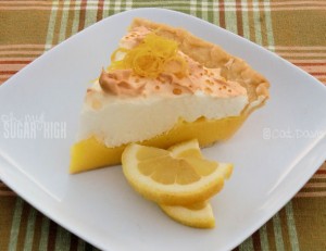 slice of baked lemon meringue pie