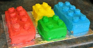 lego cake blocks four colors