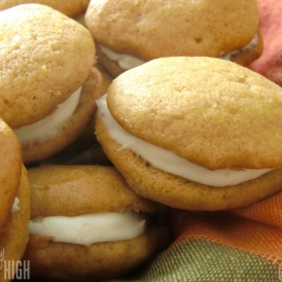 Mini Pumpkin Whoopie Pies with Cream Cheese Filling