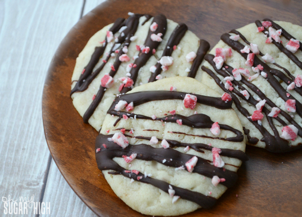 Easy Coconut Sugar Cookies With Chocolate Drizzle And Peppermint White Chocolate Oh My Sugar High