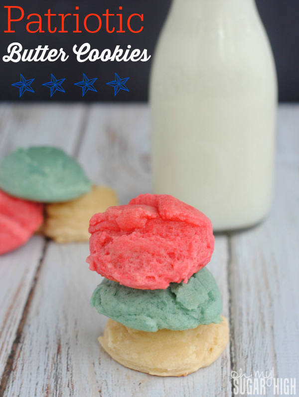 Patriotic Red White and Blue Butter Cookies