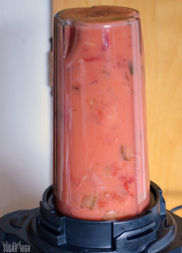 Strawberry Rhubarb Pickle Sauce Blending