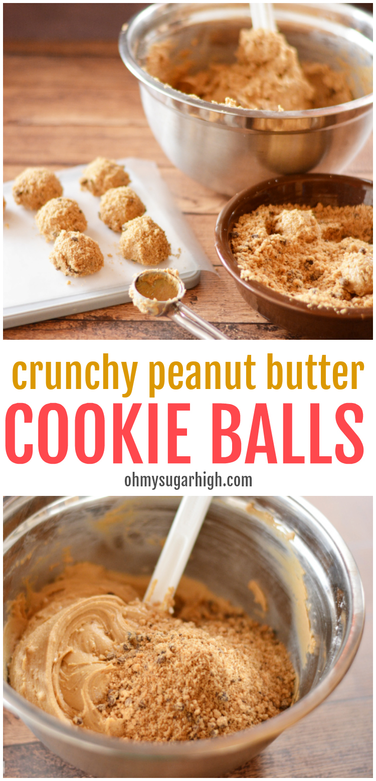 These crunchy peanut butter balls can be made quickly and easily with just three ingredients! You'll love this peanut butter cookie balls recipe!