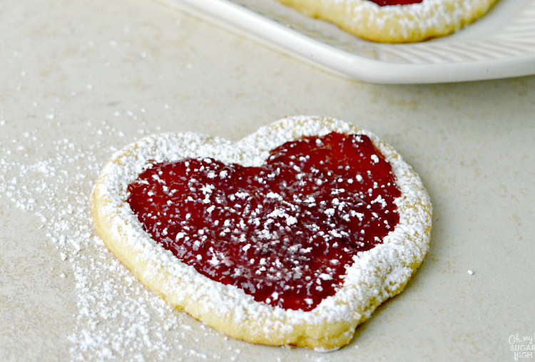 Heart cookie with jam 