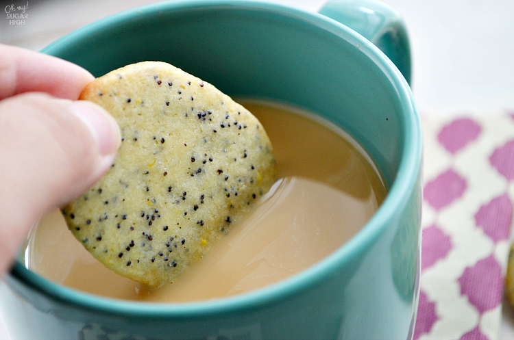 If you love a crunchy lemon cookie, you'll love these slice and bake lemon poppy seed cookies. They are loaded with flavor and perfect for dunking in tea or coffee!