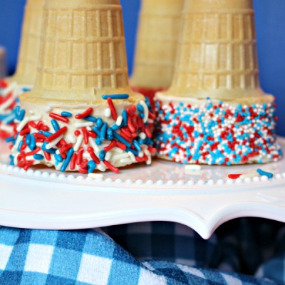 Patriotic Sprinkle Cones for the 4th of July