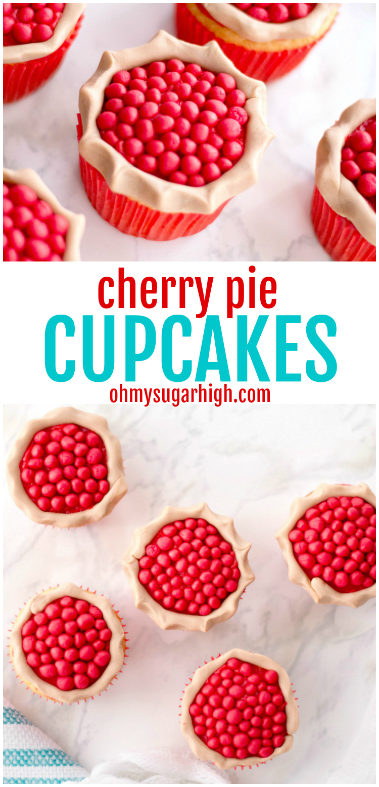 These cherry pie cupcakes are a show stopper at any summer cookout or Thanksgiving dessert table. Wow the crowd with these fun vanilla cupcakes that look like they have a cherry pie sitting on top! With just a few necessary ingredients, you'll be surprised how easy these cherry cupcakes are to make for any celebration.