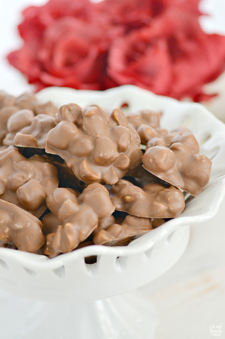 Chocolate Peanut Clusters with Marshmallows | Oh My! Sugar High