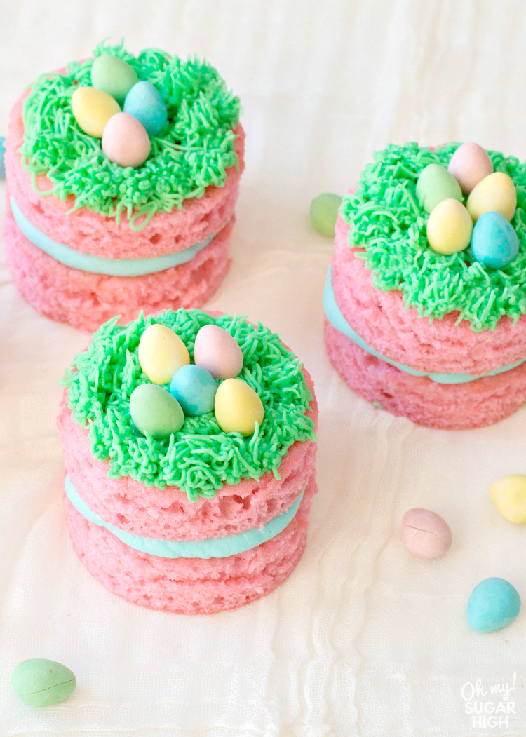 Mini Easter Cakes with Chocolate Eggs - Oh My! Sugar High