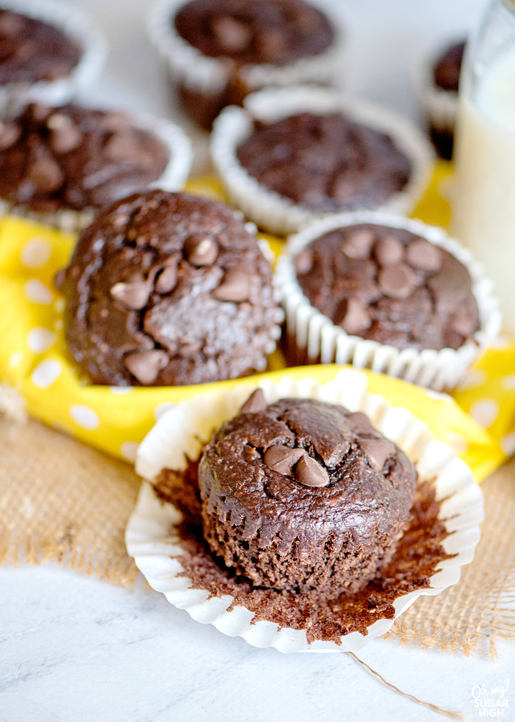 Chocolate banana muffins that are moist and gluten free