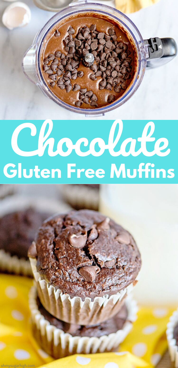 These chocolate gluten free muffins are the perfect start to any morning! Made with oats instead of flour, your whole family with love this soft and flavorful chocolate banana muffin recipe fore breakfast!